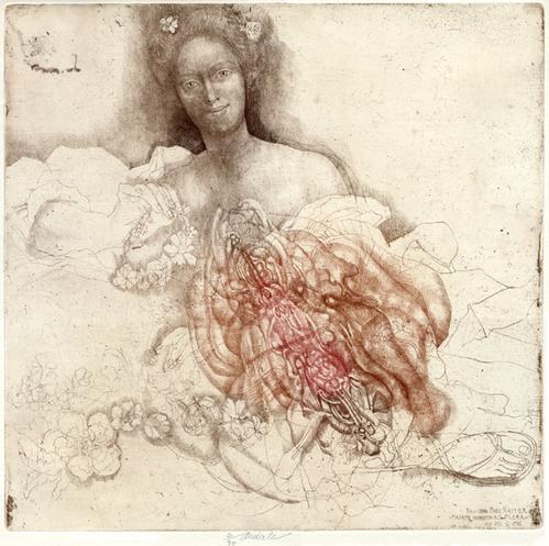 Jiri Anderle - Madame Henriette als Flora,Radierung verkocht voor € 210!