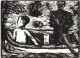 Erich Heckel - Mann und Kind im Boot, handsigniert verkocht voor € 500!