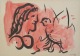 Marc Chagall - Marc Chagall: Femme á l'oiseau, Lithographie 1959 verkocht voor € 120!