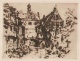 Leopold Wächtler - MARKTBREIT (WEINDREIECK am MAIN) 1930 OriginalRadierung - Handabzug des LEIPZIGer Künstlers a. PENIG verkocht voor € 38!