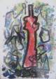 Marcus Lupertz - Markus Original Gouache auf Papier, abstrakt, signiert verkocht voor € 1150!