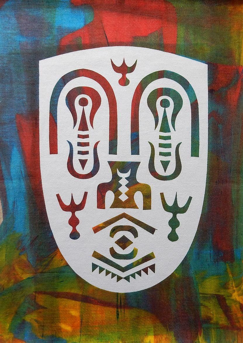 Herbert Rodriguez - Maske, Estampado, 40x30 cm, o.J., Unikat kopen? Bied vanaf 190!