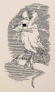 William Crutchfield - MAUS-EULE = MOUSE-OWL Handsigned Original Silkscreen 1970 - Artistproof (John Herron School of Art) verkocht voor € 36!