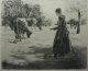 Max Liebermann - Max Liebermann - Original Radierung v.1891 - Auf der Weide !! verkocht voor € 650!