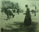 Max Liebermann - MAX LIEBERMANN - Original Radierung v.1891 - Auf der Weide !! verkocht voor € 650!