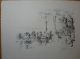 Max Liebermann - MAX LIEBERMANN - Orig.Lithographie v.1916 "Kaffeegarten an der Havel&quot; verkocht voor € 500!