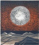 Hermann Ober - Mond-Landschaft; Farblinolschnitt 1975 - handsigniert auf Japan-Papier; Probedruck verkocht voor € 80!