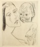 Heinrich Nauen - Mutter und Kind. 1919, Radierung verkocht voor € 50!