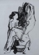 Conrad Westpfahl - Mutter und Kind, Lithographie, signiert, 1953 verkocht voor € 80!