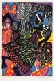 Alfred Pohl - NÄCHTE in BAHIA - Handsignierter OriginalFarbHolzschnitt 1985 REALISMO MAGICO verkocht voor € 42!