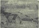 Karl Hofer - Nächtliche Überfahrt.Orig.Radierung von 1899. verkocht voor € 70!