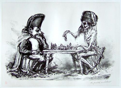 A. Paul Weber - Napoleon und der Russische Winter - handsignierte Lithographie verkocht voor € 140!