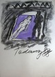 Norbert Tadeusz - o. T. 1988 Offsetlitho - handcoloriert, handsigniert verkocht voor € 36!