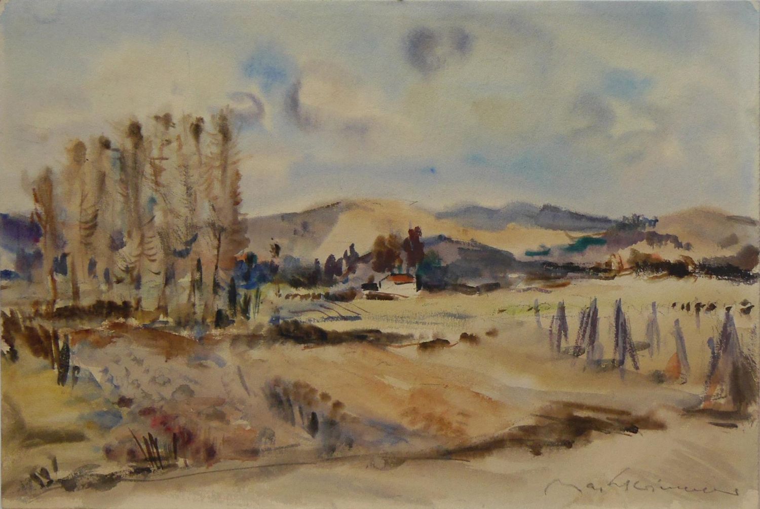 Max Schwimmer - ohne Titel (Landschaft) verkocht voor € 850!