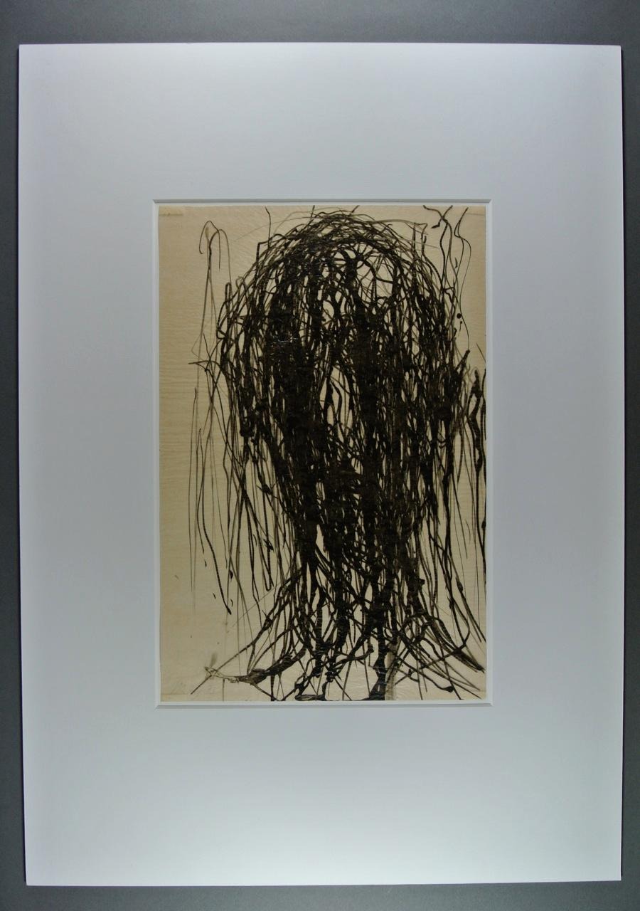 Max Uhlig - 'ohne Titel', Tusche auf Transparentpapier, signiert, verkocht voor € 570!