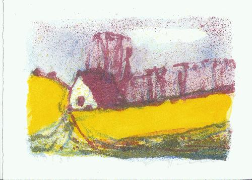 Klaus Fussmann - OHRFELDHAFF--Lithographie(coloriert)--2002-- Handsigniert verkocht voor € 150!