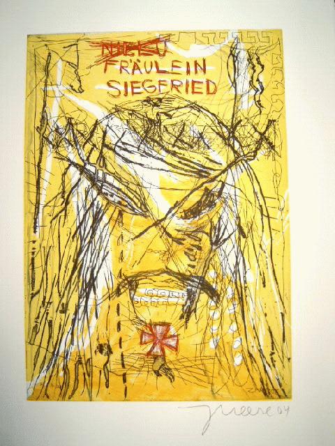 Jonathan Meese - Orig. Kombinationsdruck (Radierung/Linoldruck) 2004, handsigniert verkocht voor € 390!