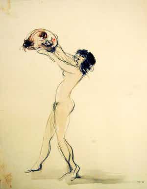 Max Schwimmer - Original Aquarel um 1928 rücks. Nachlaßstempel verkocht voor € 333!