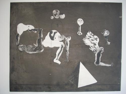 Jorge Jose Carmelo Castillo - Original-Aquatinta-Radierung von 1971, sign., dat. und nummeriert, Ex. 42/75 verkocht voor € 125!