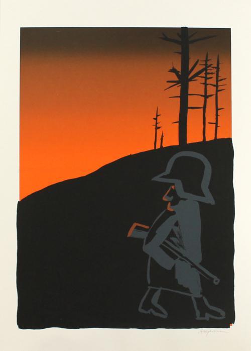 Peter Angermann - Original-Farblihographie von 1985, handsigniert verkocht voor € 95!