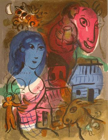 Marc Chagall - Original-Farblithographie 1969, Mourlot 572 verkocht voor € 90!