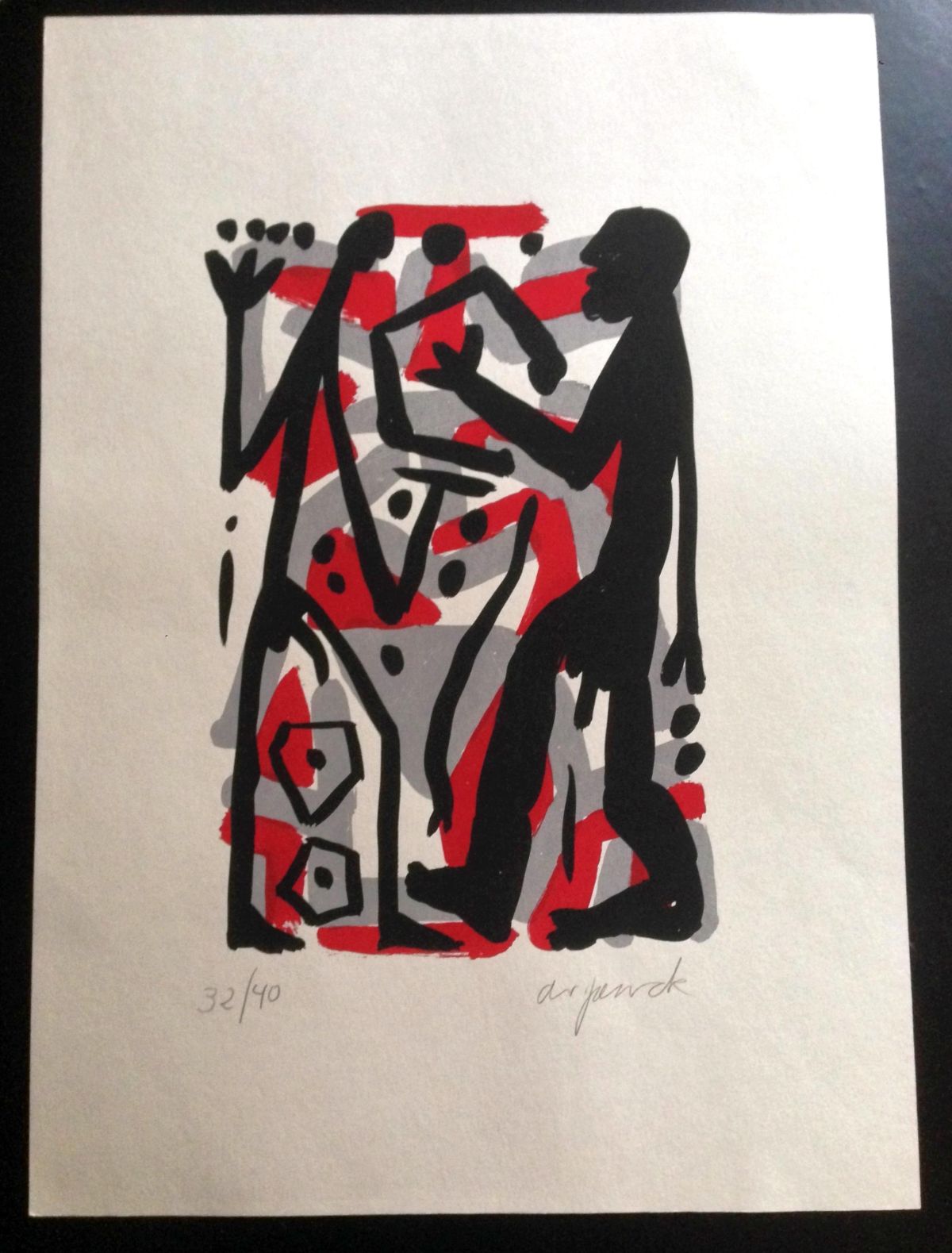 A.R. Penck - Original - Farbserigrafie 1995, Auflage 40 Exemplare auf Bütten verkocht voor € 750!
