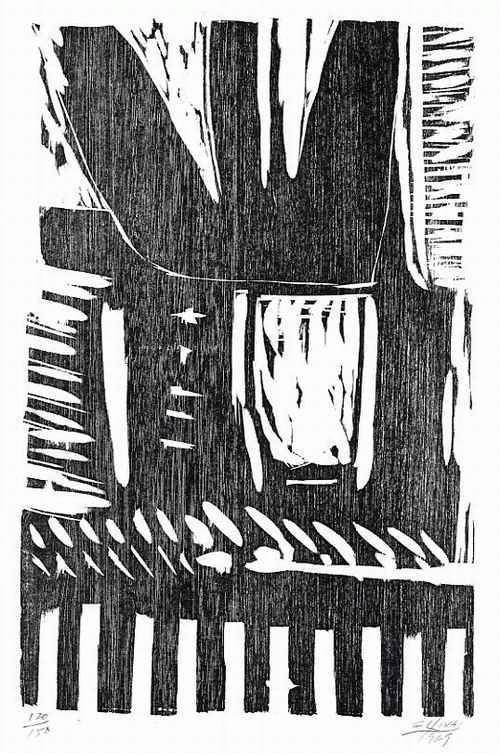 Guido Llinas - Original Holzschnitt, 1969 handsigniert, datiert & numeriert verkocht voor € 65!