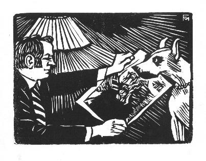 Conrad Felixmüller - Original Holzschnitt, WVZ Söhn 681,1974 verkocht voor € 50!