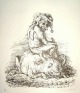 A. Paul Weber - Original Lithographie 1972, "Der Kasper und sein Ochse&quot;, handsigniert verkocht voor € 230!