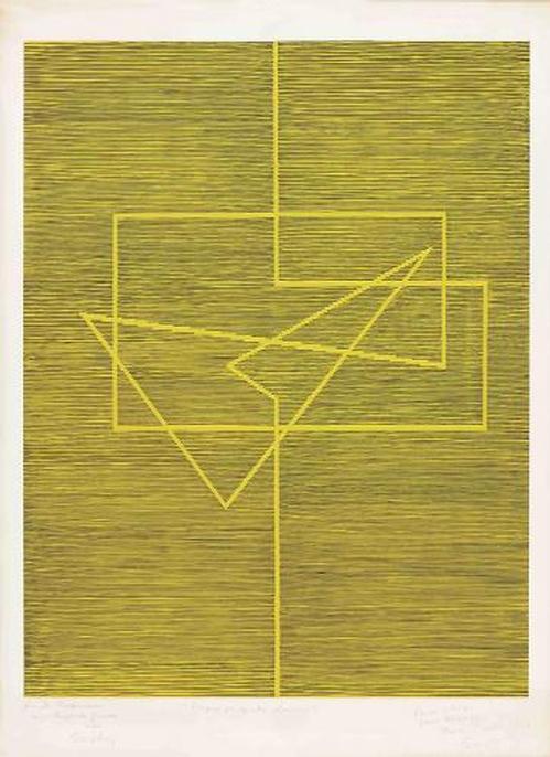 Michel Seuphor - Original-Lithographie von 1977, handsigniert und nummeriert, Exemplar-Nr. 67/100 verkocht voor € 195!