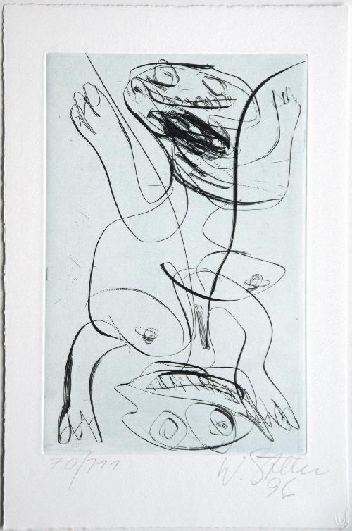 Walter Stührer - Original-Radierung von 1996, handsigniert, numeriert & datiert auf festem Bütten verkocht voor € 195!