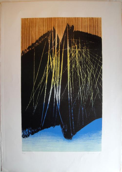 Hans Hartung - Originale handsignierte Farblithografie - Sehr grosses Blatt verkocht voor € 600!