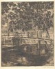 Erhard Dörner - OriginalRadierung - FLUSSBRÜCKE unter KASTANIEN - handsigniert - um 1920 (DRESDNER AKADEMIE) verkocht voor € 45!
