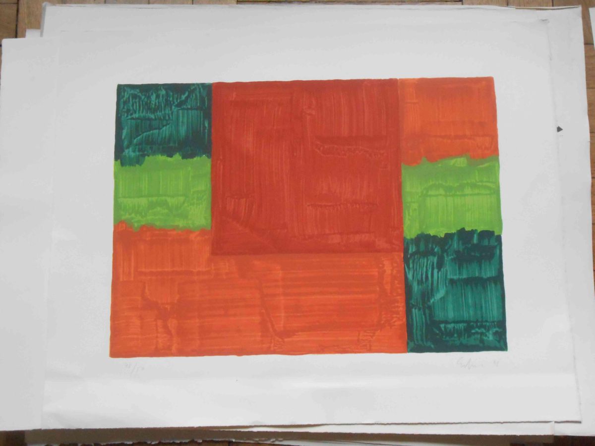 Ulrich Erben - o.T. Farblithographie 1998 verkocht voor € 120!