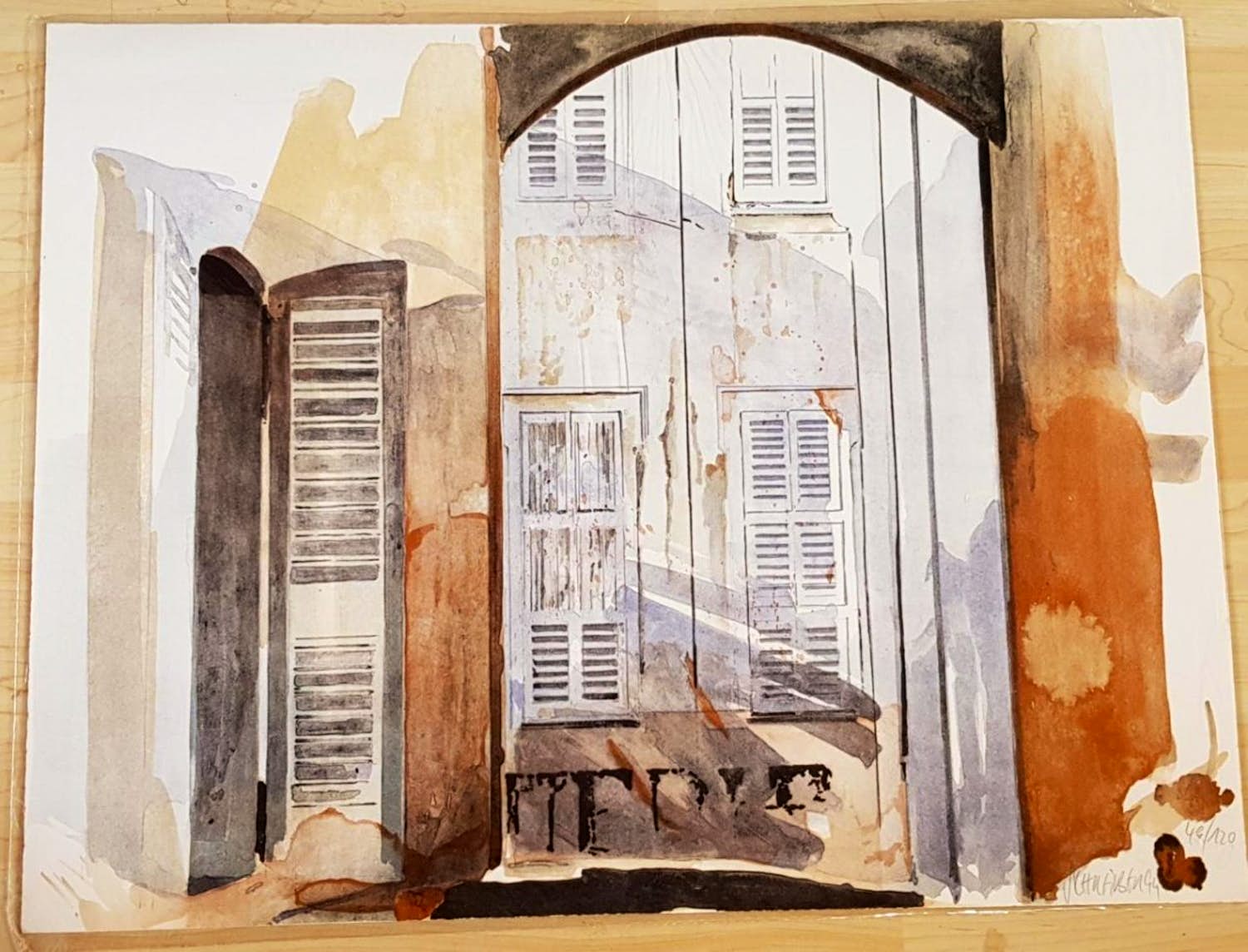Michael Schreiber - o.T., Lithografie 99 verkocht voor € 110!