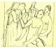 Hans Orlowski - O.T. (Mädchengruppe). Orig Zeichnung v.1937. Aus dem Nachlass. verkocht voor € 80!