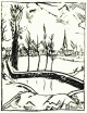 Erich Heckel - O.T. ( Bei Gent). Orig.Lihographie v.1916. verkocht voor € 150!