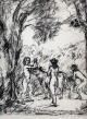 Robert Kirchner - PARADIESISCHER REIGEN - OriginalLithographie zu PUBLIUS VERGILIUS MAROs BUCOLICA - handsigniert 1965 verkocht voor € 36!