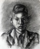 Else Meidner - Portrait des Sohnes David, Kohlezeichnung 1943 verkocht voor € 1600!