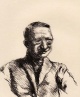 Else Meidner - Portrait eines Mannes mit Brille, Radierung 1927 verkocht voor € 300!