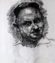 Else Meidner - Portrait Ludwig Meidner, Kohlezeichnung 1935 verkocht voor € 1400!