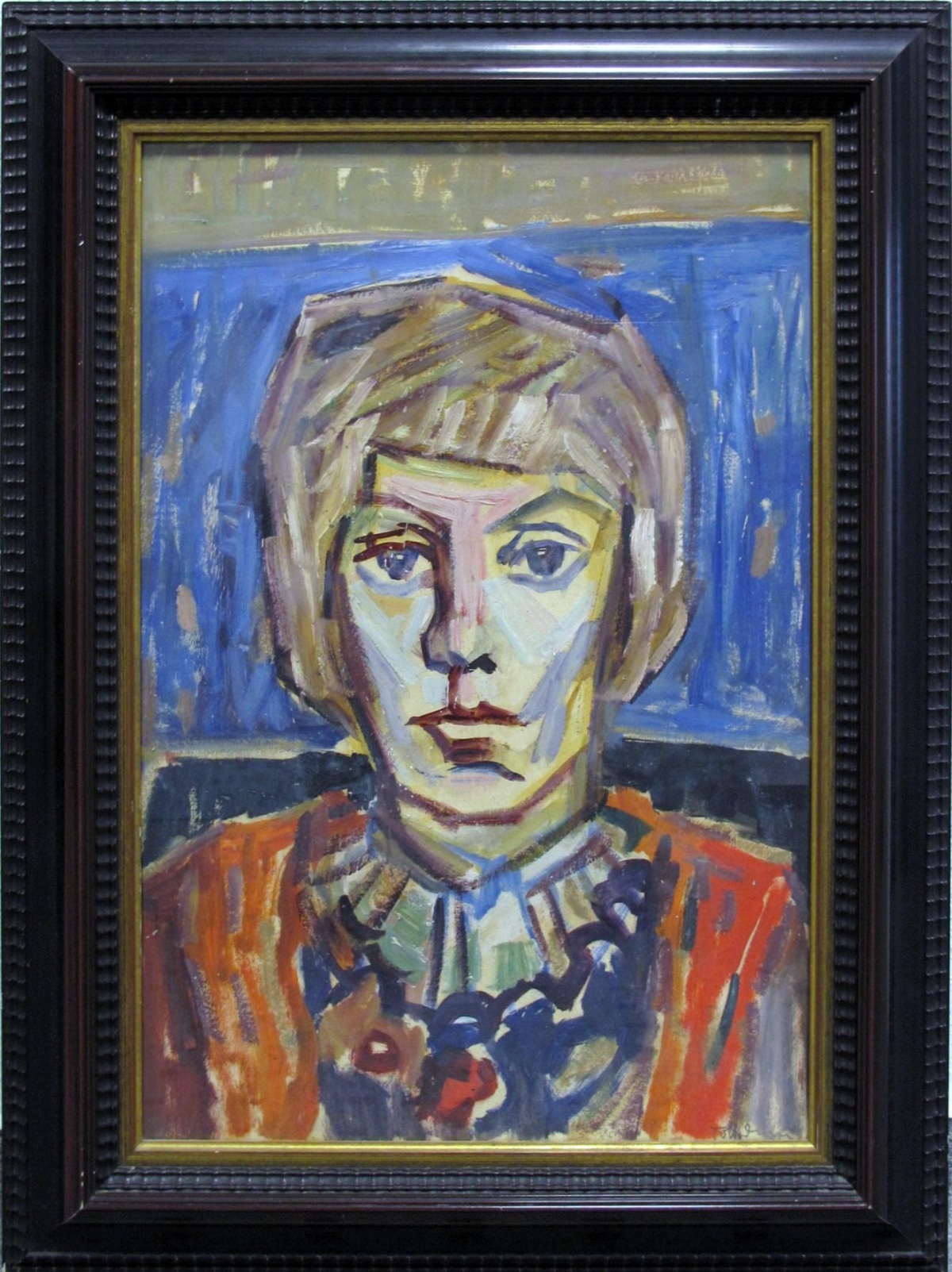 Günter Tollmann - Porträt, Öl auf Malkarton um 1960 verkocht voor € 750!