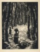 Edmund Schäfer - Prof.Edmund Schäfer, Original Holzstich, Im Urwald, signiert,um 1930 verkocht voor € 40!