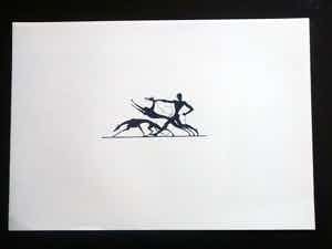 Ernst Moritz Engert - "Jüngling mit Windhunden&quot;, Expressionismus, Siebdruck, handabzug verkocht voor € 40!