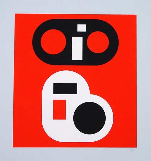 Nicolas Schöffer - "Komposition&quot; Farbserigrafie mit Prägestrukturen, handsigniert, numeriert verkocht voor € 250!