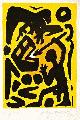 A.R. Penck - "KRIEGER MIT SPEER" Original - Farbserigrafie 1995 verkocht voor € 600!