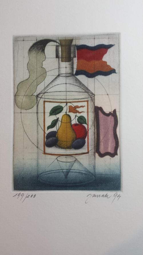Alois Janak - "Obstler&quot; Farbradierung verkocht voor € 80!