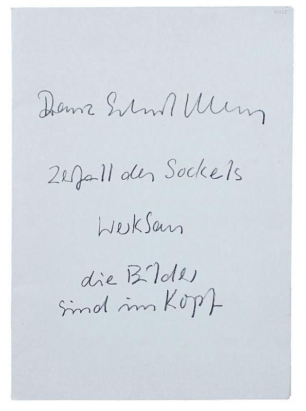 Franz Erhard Walther - "Zerfall des Sockels&quot;, 1996, Mappe mit 6 Offsetdrucken verkocht voor € 800!