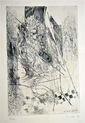 Heinz Trökes - Radierung 1957 signiert . Nur 10 EXEMPLARE . verkocht voor € 120!