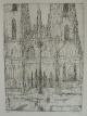 Paul Eliasberg - Regensburg, Dom, Radierung vernis mou, signiert, nummeriert 78/80 verkocht voor € 80!